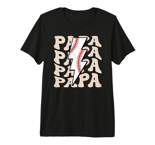 Lightning Groovy Proud Dad Baseball Papa T-Shirt - Unique Graphic Unisex - T-Shirt, Sweatshirt, Hoodie