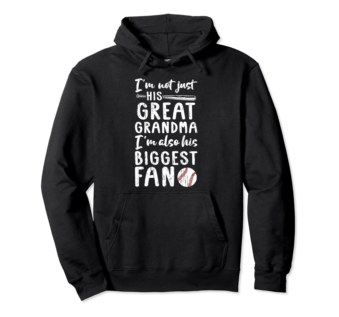 His Biggest Fan Baseball Great Grandma Hoodie - Trendy Graphic Unisex - T-Shirt, Sweatshirt, Hoodie