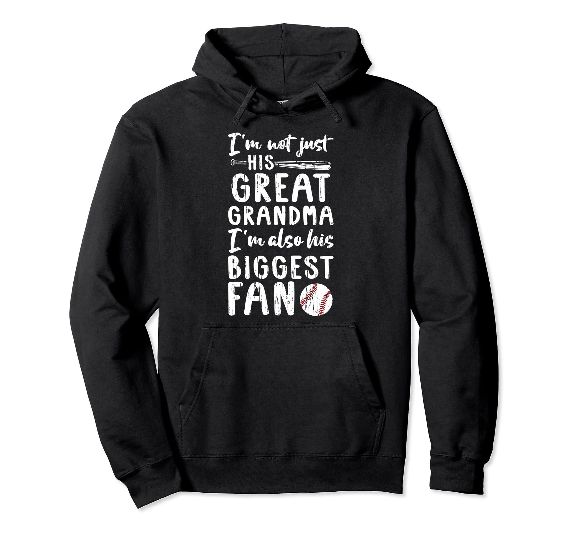 His Biggest Fan Baseball Great Grandma Hoodie - Trendy Graphic Unisex - T-Shirt, Sweatshirt, Hoodie
