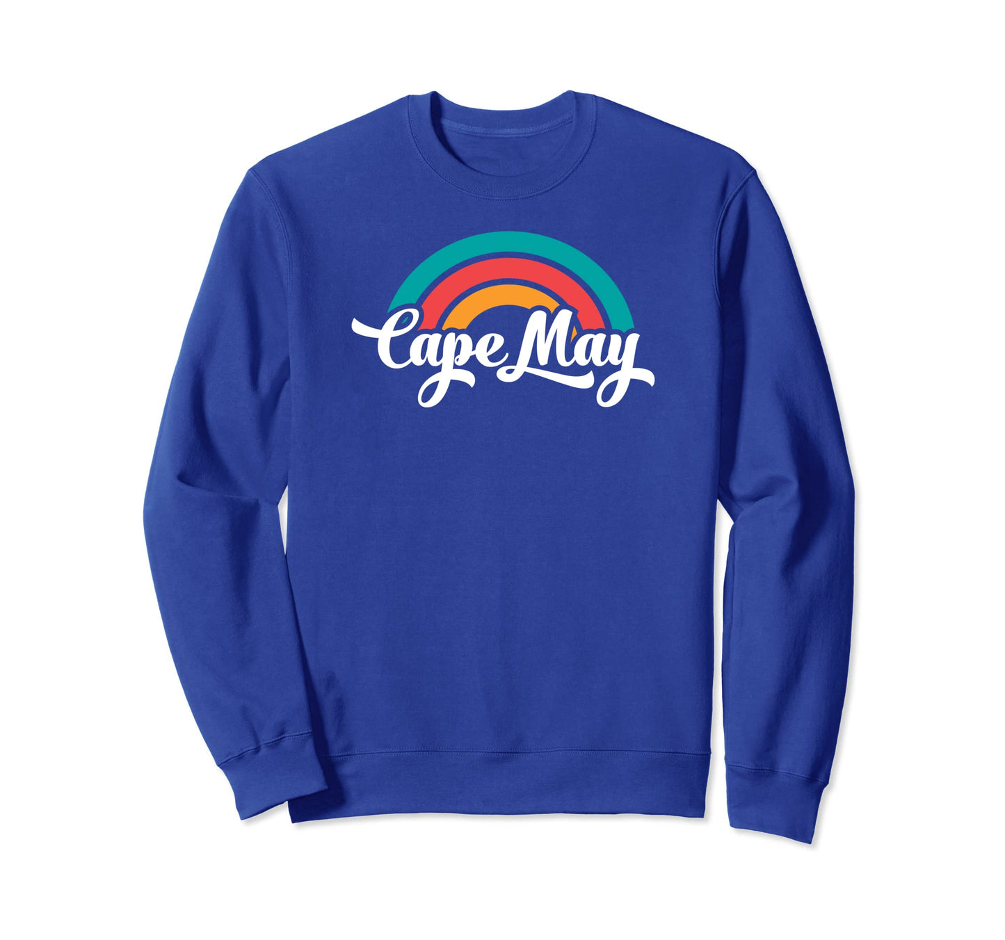 Cape May Nj Script Rainbow Sweatshirt - Custom Art Print for Adults - T-Shirt, Sweatshirt, Hoodie