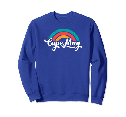 Cape May Nj Script Rainbow Sweatshirt - Custom Art Print for Adults - T-Shirt, Sweatshirt, Hoodie