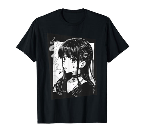 Sad Anime Waifu Japanese Aesthetic T-Shirt - Novelty Apparel for Adults - T-Shirt, Sweatshirt, Hoodie