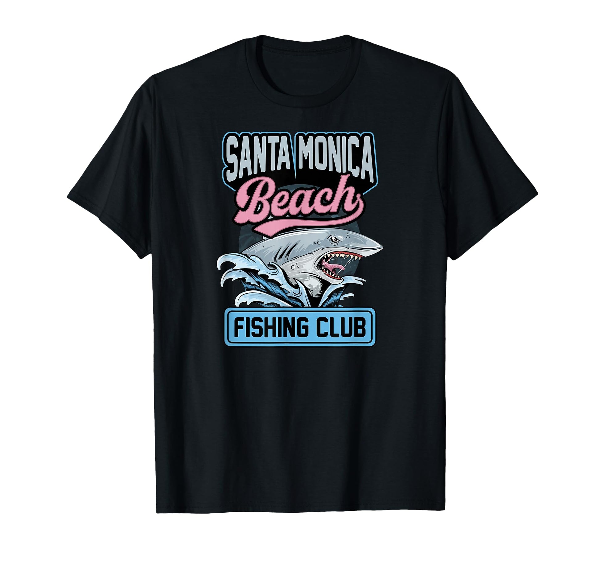 Santa Monica Beach Fishing Club T-Shirt - Fun Novelty Design Men Women - T-Shirt, Sweatshirt, Hoodie