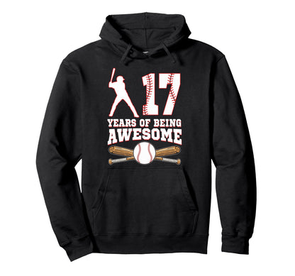 17 Years Being Awesome 17Th Birthday Hoodie - Unique Graphic Men Women - T-Shirt, Sweatshirt, Hoodie