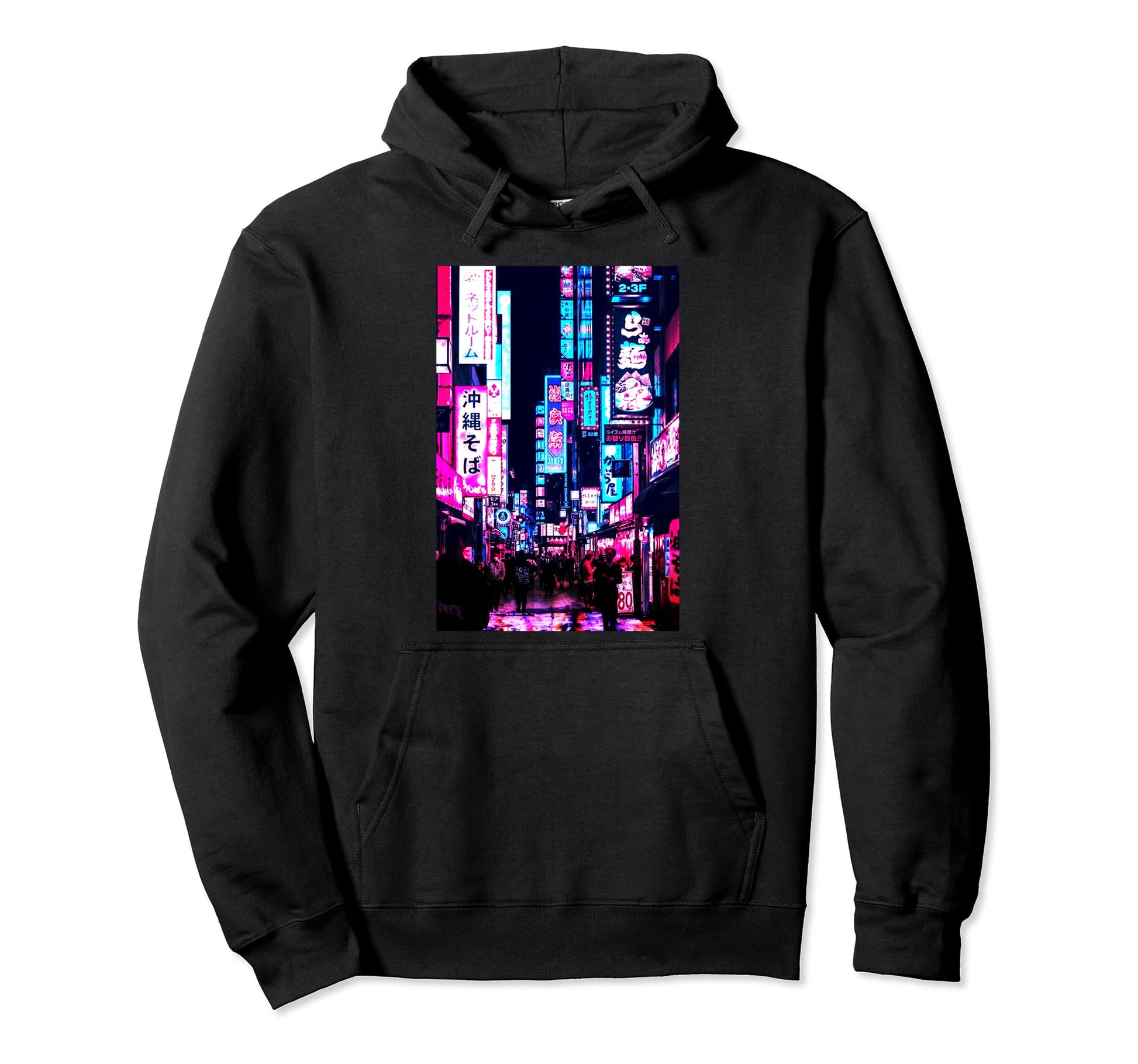 Streets Tokyo Japan Night Scene Hoodie - Aesthetic Graphic Men Women - T-Shirt, Sweatshirt, Hoodie