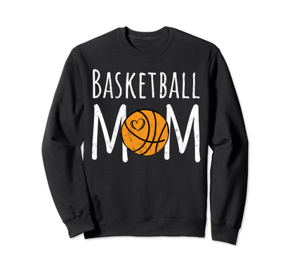 Basketball Mom Life Hoops And Heart Sweatshirt - Trendy Graphic for Adults - T-Shirt, Sweatshirt, Hoodie