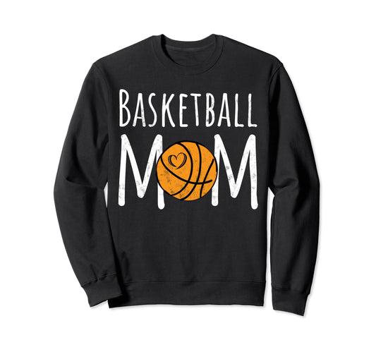 Basketball Mom Life Hoops And Heart Sweatshirt - Trendy Graphic for Adults - T-Shirt, Sweatshirt, Hoodie