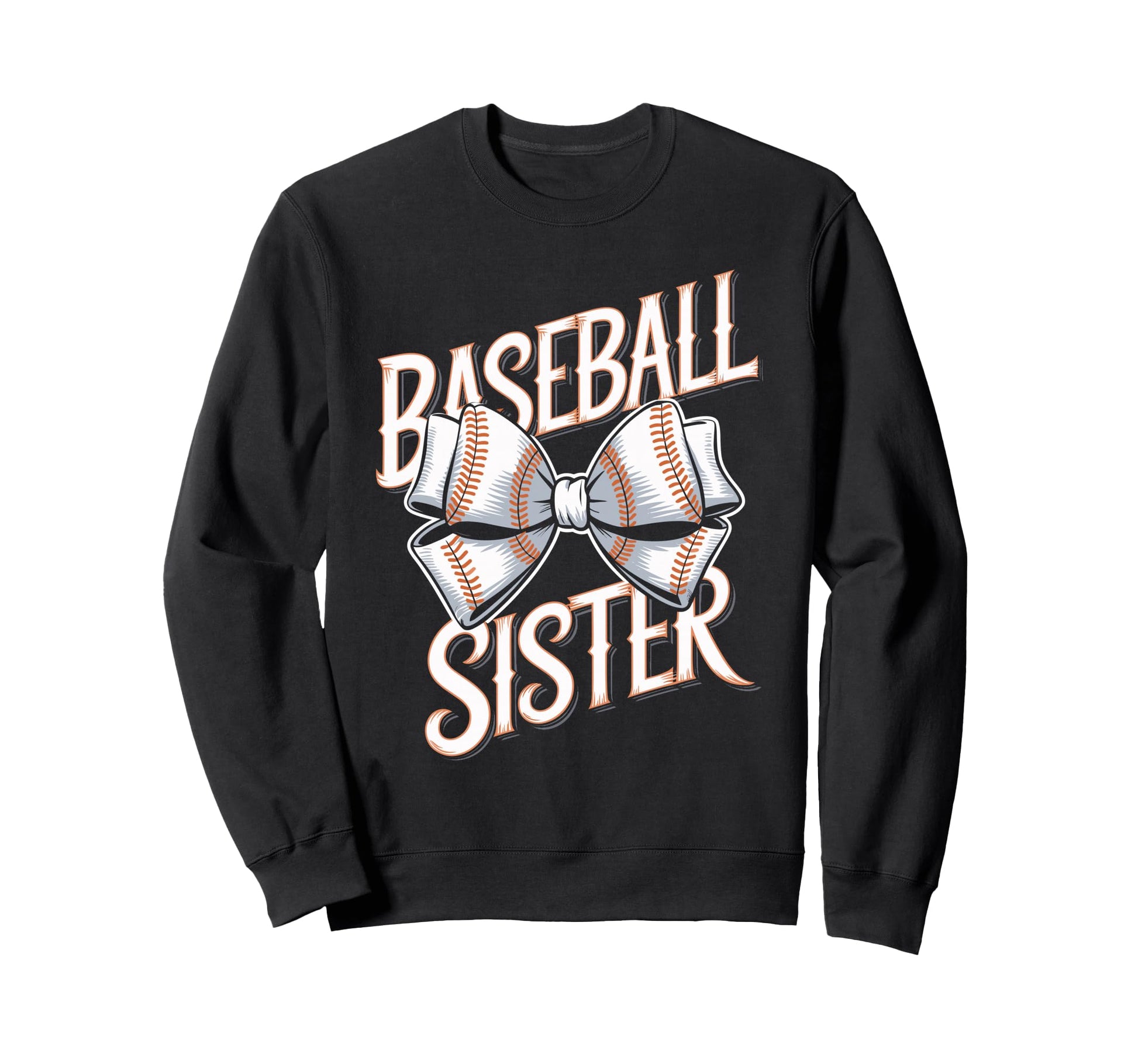Baseball Sister Bow Sports Sweatshirt - Graphic Print for Adults - T-Shirt, Sweatshirt, Hoodie