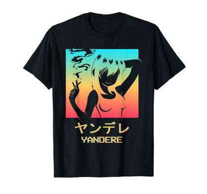 Yandere Anime Waifu Vaporwave Aesthetic T-Shirt - Graphic Print Men Women - T-Shirt, Sweatshirt, Hoodie