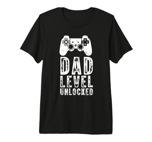 Mens Gamer Dad Dad Level Unlocked Video T-Shirt - Minimalist Print Unisex - T-Shirt, Sweatshirt, Hoodie