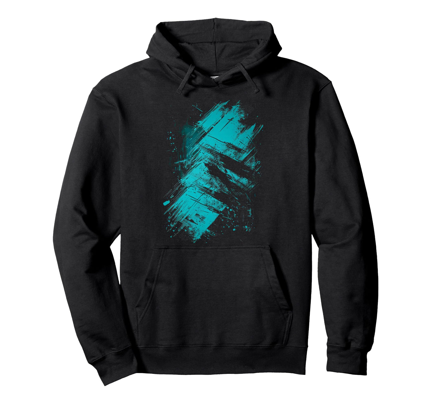 Teal And Black Grunge Hoodie - Novelty Apparel Men Women - T-Shirt, Sweatshirt, Hoodie