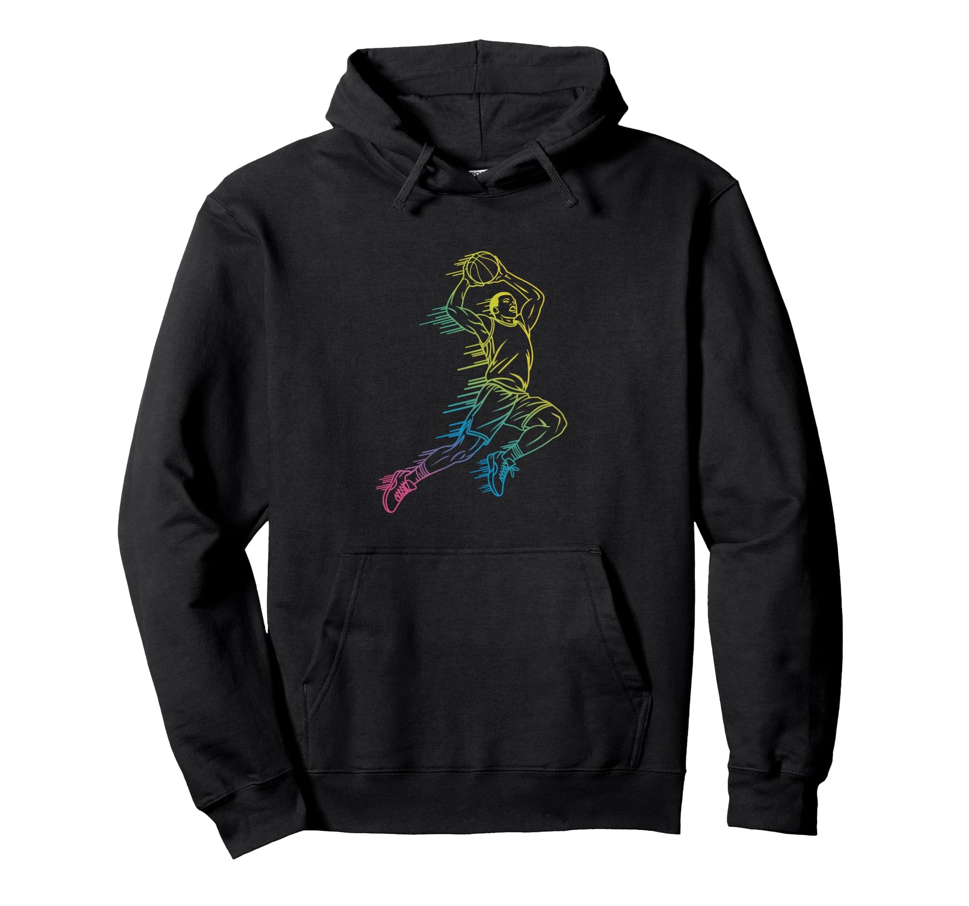Vaporwave Basketball Slam Dunk Rainbow Hoodie - Streetwear Style Men Women - T-Shirt, Sweatshirt, Hoodie