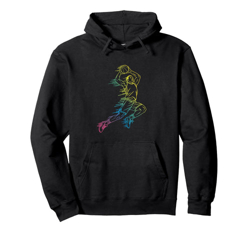 Vaporwave Basketball Slam Dunk Rainbow Hoodie - Streetwear Style Men Women - T-Shirt, Sweatshirt, Hoodie