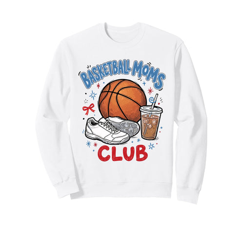 Basketball Moms Club Iced Coffee Sweatshirt - Novelty Apparel for Adults - T-Shirt, Sweatshirt, Hoodie