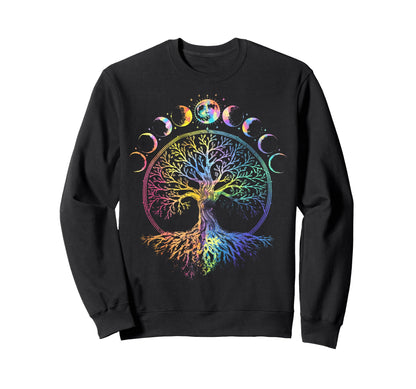 Boho Life Tree Phases Moon Sweatshirt - Fun Novelty Design Men Women - T-Shirt, Sweatshirt, Hoodie