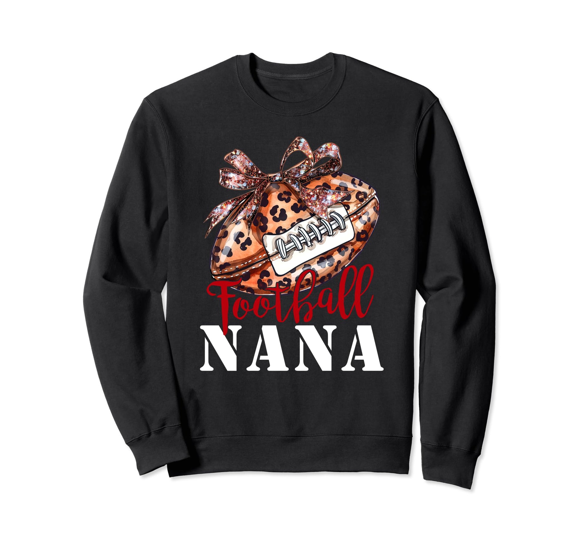Leopard Cheetah Football Nana Mom Sweatshirt - Graphic Print Men Women - T-Shirt, Sweatshirt, Hoodie