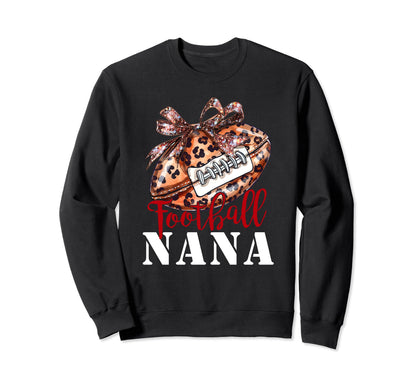 Leopard Cheetah Football Nana Mom Sweatshirt - Graphic Print Men Women - T-Shirt, Sweatshirt, Hoodie