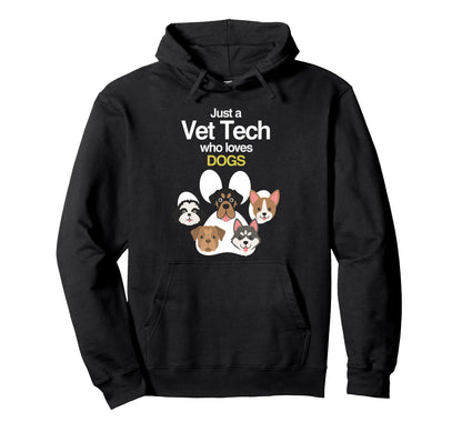 Vet Tech Who Loves Dogs Rainbow Dog Hoodie - Minimalist Print Men Women - T-Shirt, Sweatshirt, Hoodie