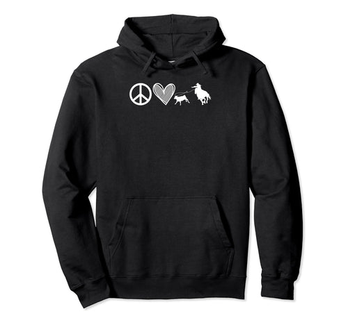 Breakaway Roping Cowgirl Rodeo Peace Hoodie - Unique Graphic Men Women - T-Shirt, Sweatshirt, Hoodie