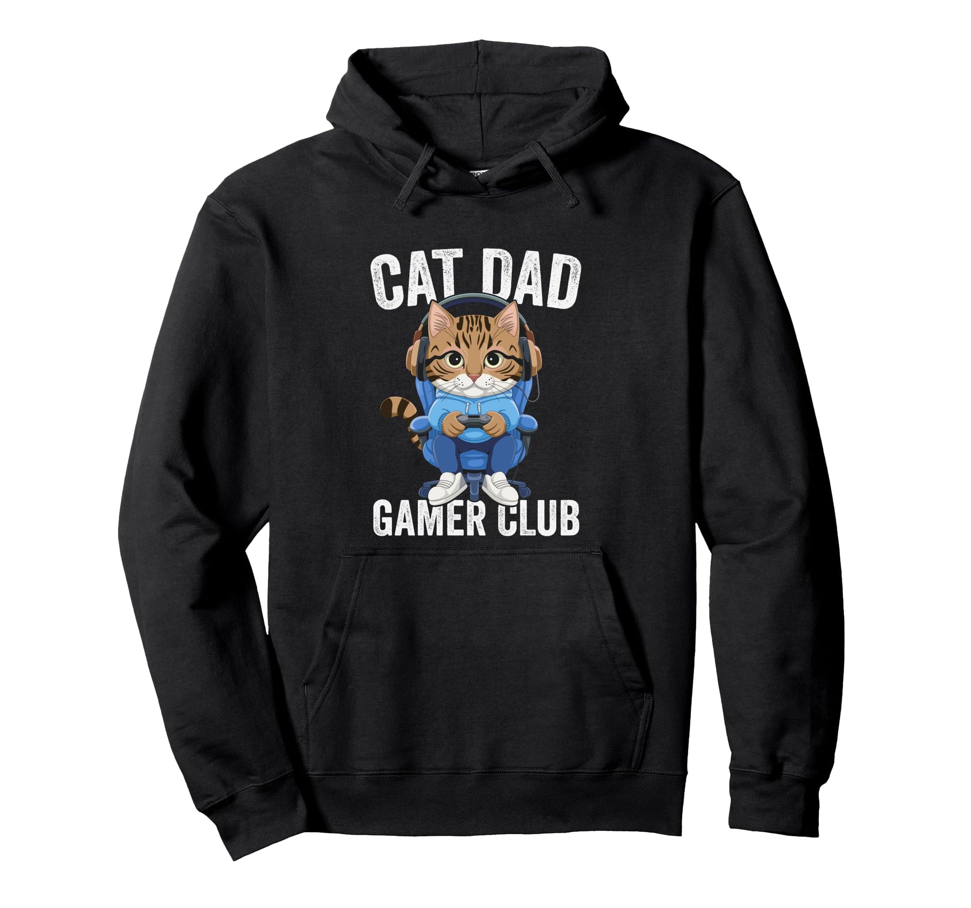 Cat Dad Gamer Club Video Games Gaming Hoodie - Trendy Graphic for Adults - T-Shirt, Sweatshirt, Hoodie