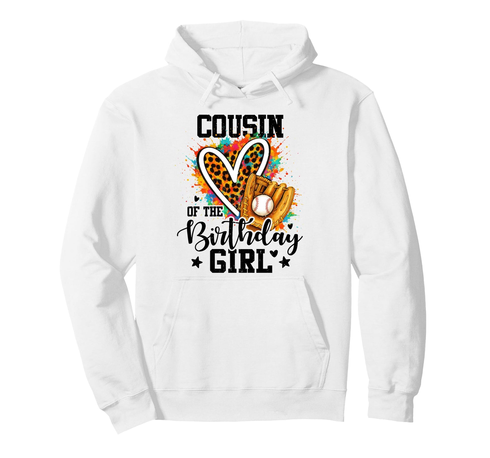 Cousin Birthday Baseball Colorful Hoodie - Unique Graphic Men Women - T-Shirt, Sweatshirt, Hoodie