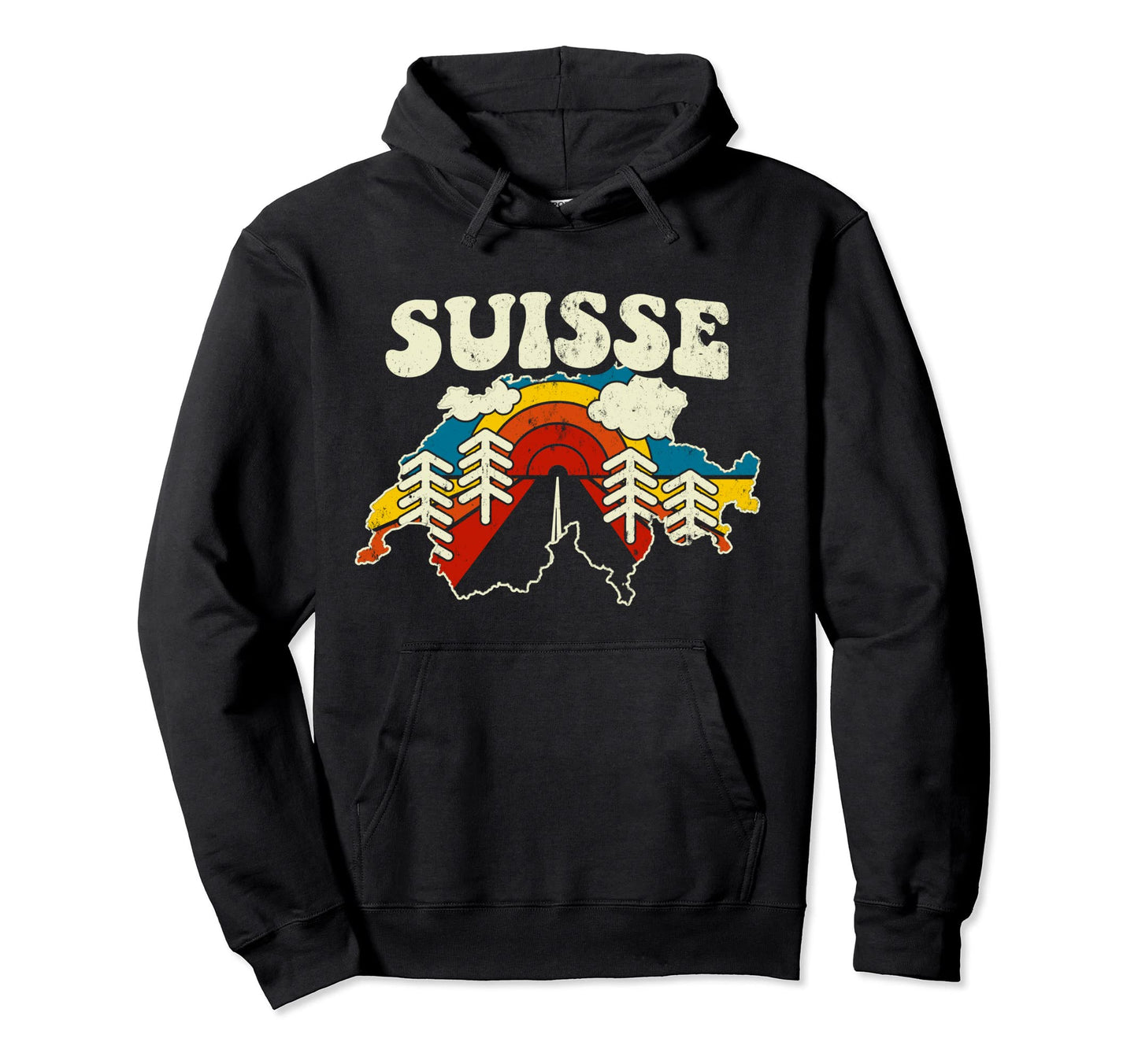 Switzerland Swiss Country Rainbow Hoodie - Fun Novelty Design Men Women - T-Shirt, Sweatshirt, Hoodie