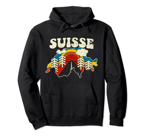Switzerland Swiss Country Rainbow Hoodie - Fun Novelty Design Men Women - T-Shirt, Sweatshirt, Hoodie