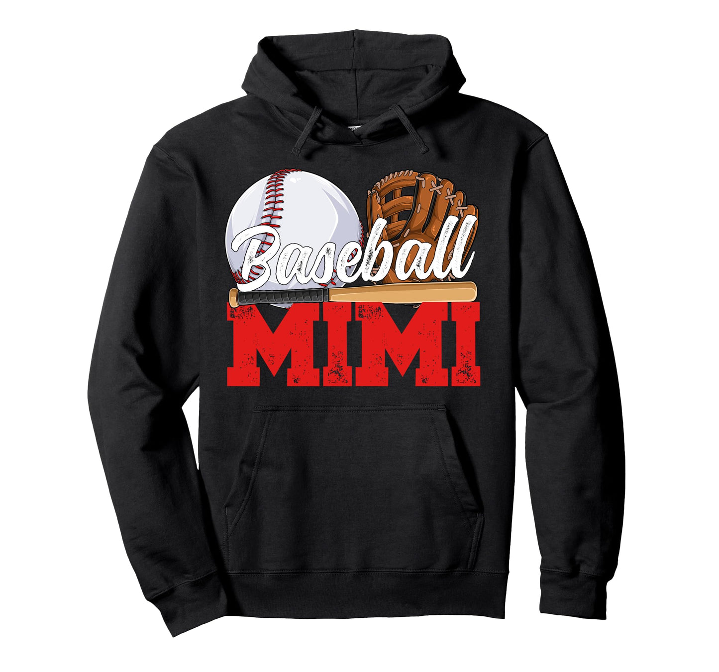 Baseball Mimi Grandma Mimi Baseball Hoodie - Novelty Apparel for Adults - T-Shirt, Sweatshirt, Hoodie