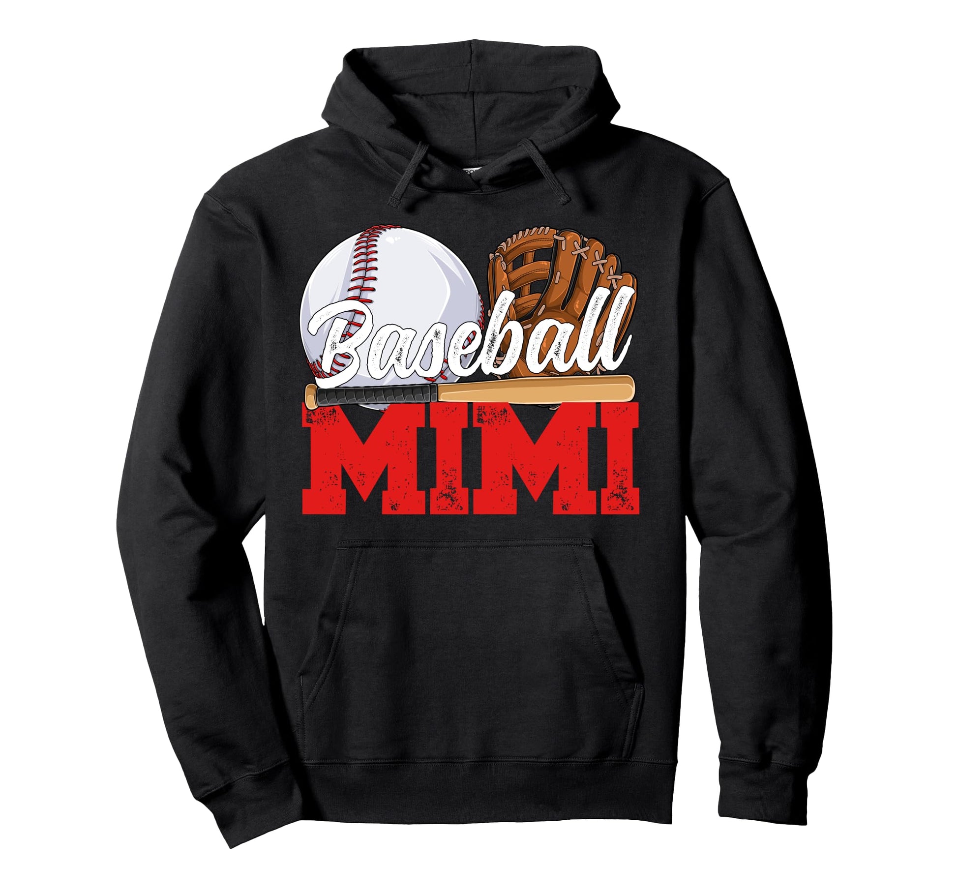 Baseball Mimi Grandma Mimi Baseball Hoodie - Novelty Apparel for Adults - T-Shirt, Sweatshirt, Hoodie