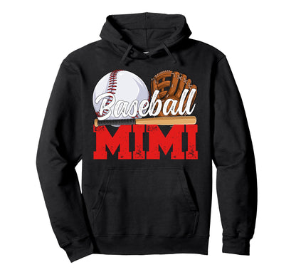 Baseball Mimi Grandma Mimi Baseball Hoodie - Novelty Apparel for Adults - T-Shirt, Sweatshirt, Hoodie