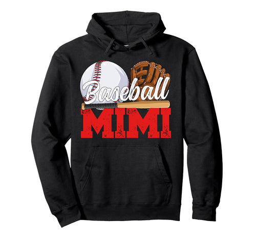 Baseball Mimi Grandma Mimi Baseball Hoodie - Novelty Apparel for Adults - T-Shirt, Sweatshirt, Hoodie