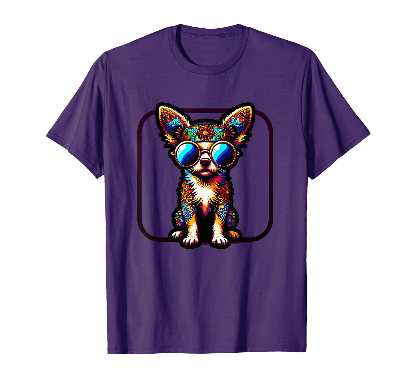 Colorful Chihuahua Love Peace T-Shirt - Fun Novelty Design Men Women - T-Shirt, Sweatshirt, Hoodie