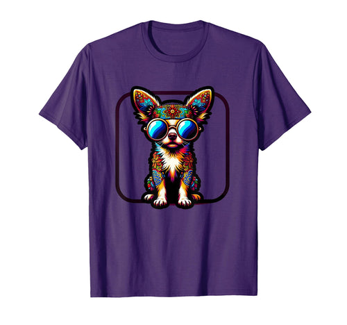 Colorful Chihuahua Love Peace T-Shirt - Fun Novelty Design Men Women - T-Shirt, Sweatshirt, Hoodie