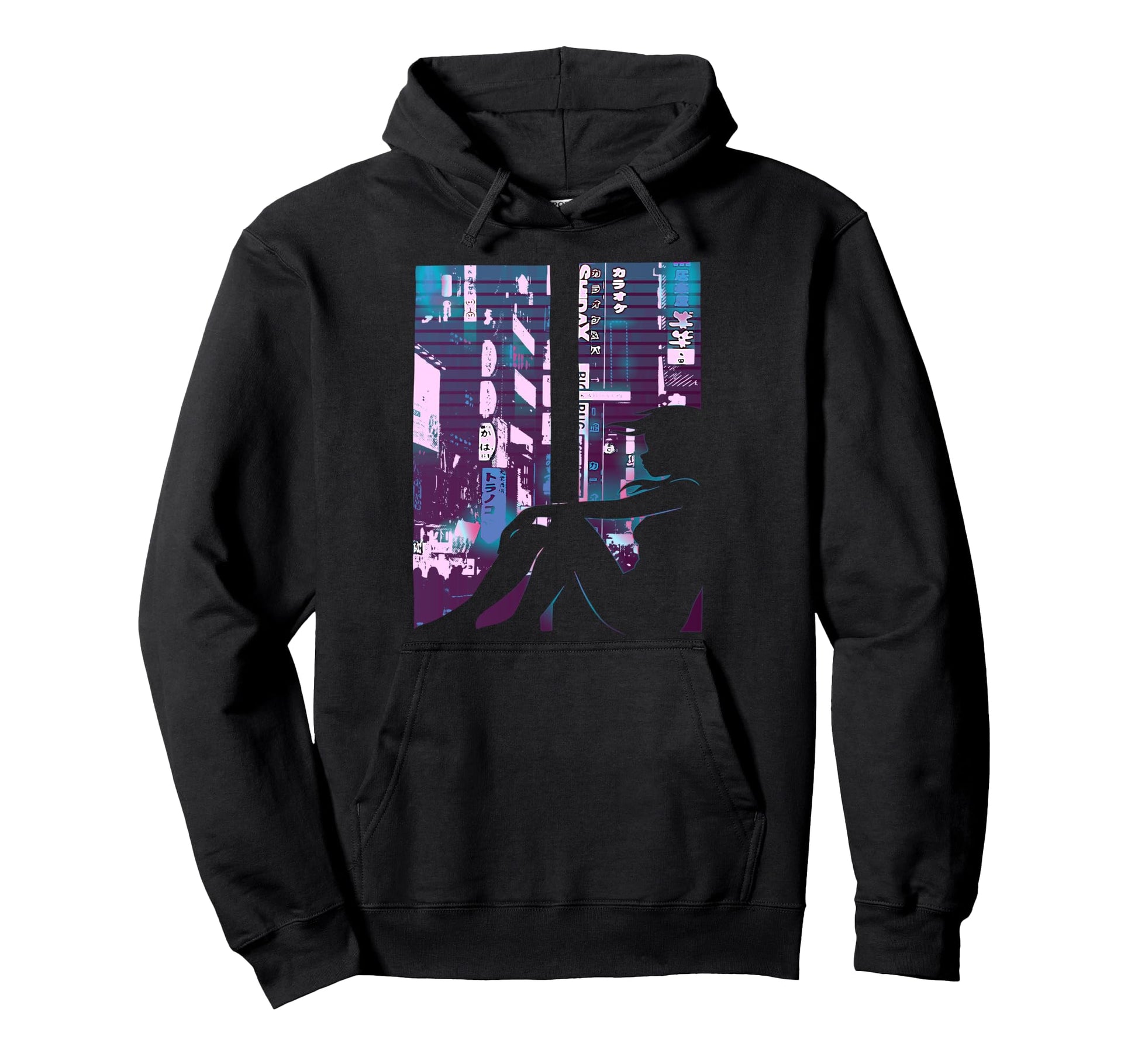 Vaporwave Aesthetic Anime Egirl Japan Hoodie - Custom Art Print for Adults - T-Shirt, Sweatshirt, Hoodie