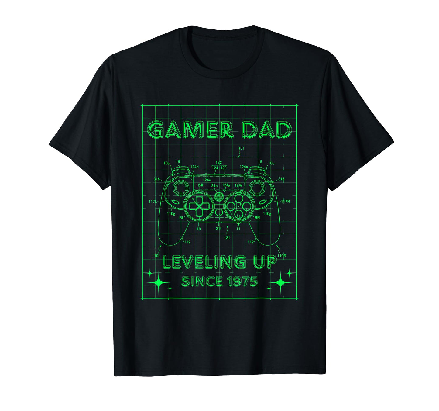 Gamer Dad Leveling Up Since 1975 T-Shirt - Aesthetic Graphic Men Women - T-Shirt, Sweatshirt, Hoodie
