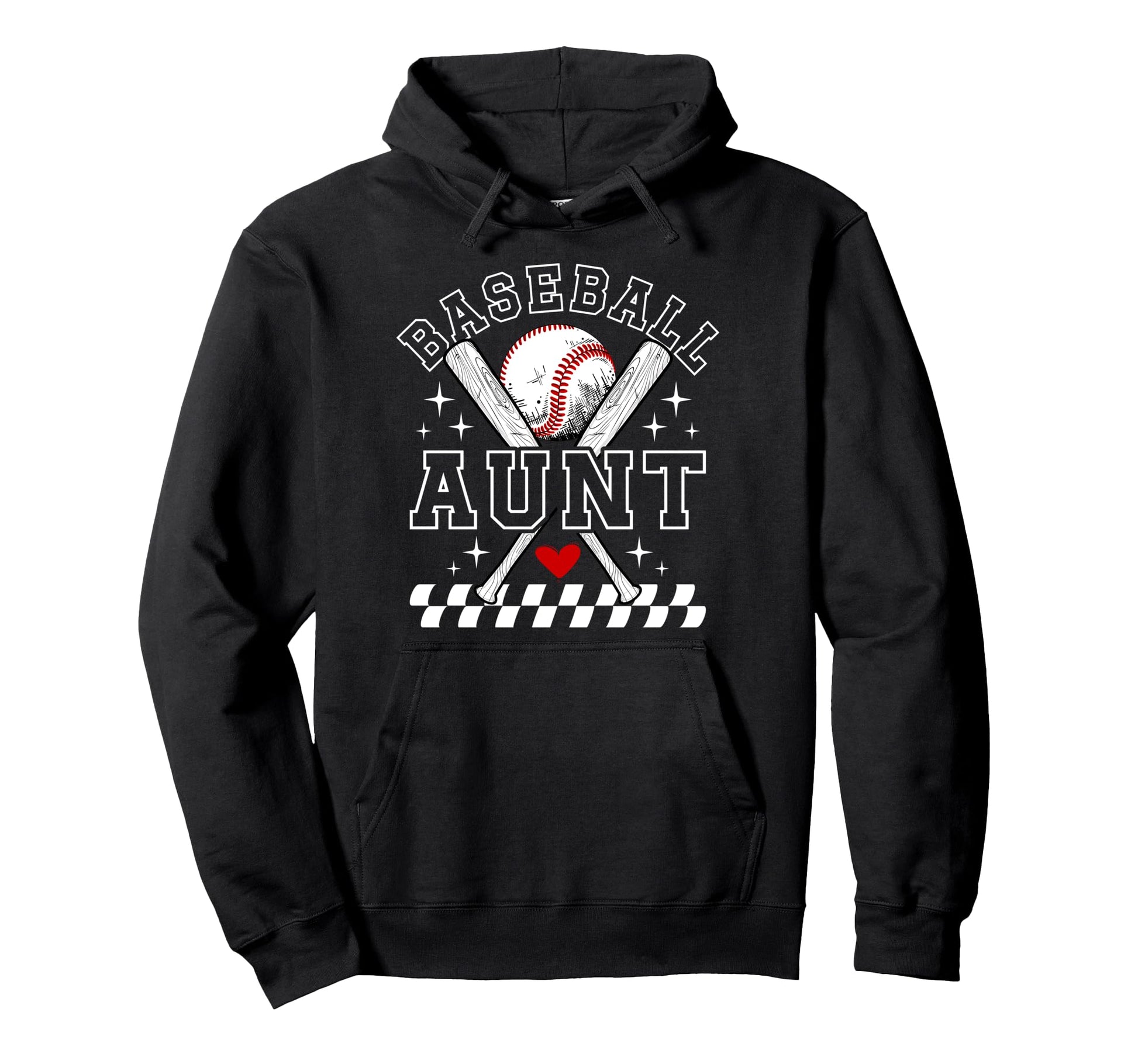 Baseball Aunt Baseball Player Auntie Hoodie - Graphic Print for Adults - T-Shirt, Sweatshirt, Hoodie