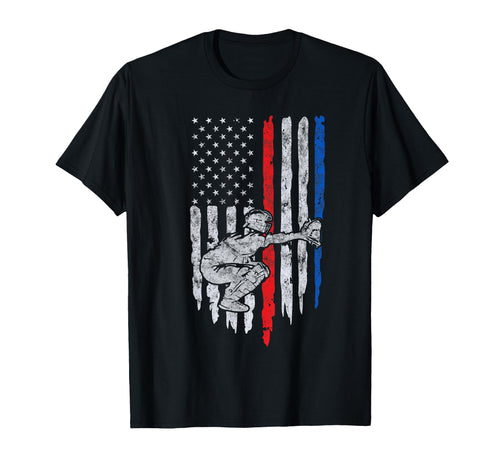 Baseball Us Flag Baseball Dad T-Shirt - Casual Everyday Wear Men Women - T-Shirt, Sweatshirt, Hoodie