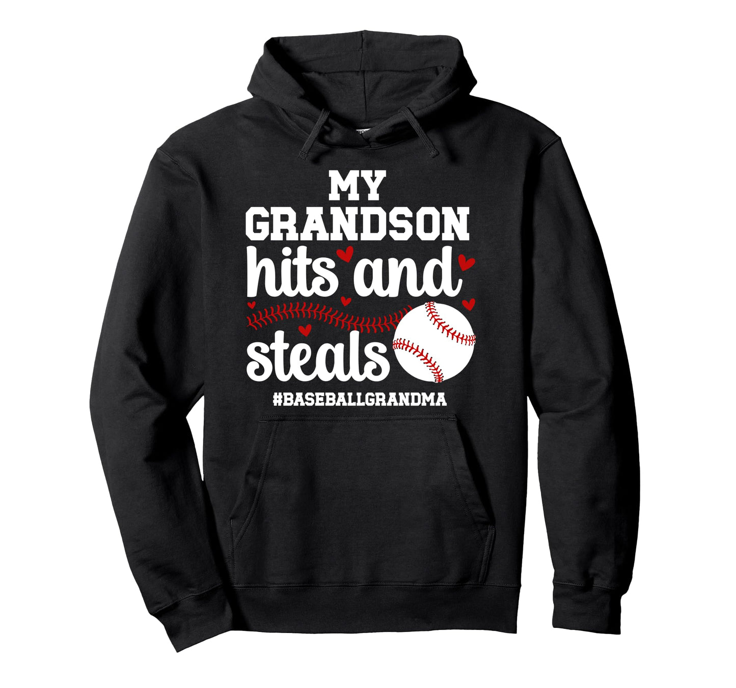My Grandson Baseball Grandma Hoodie - Casual Everyday Wear Men Women - T-Shirt, Sweatshirt, Hoodie