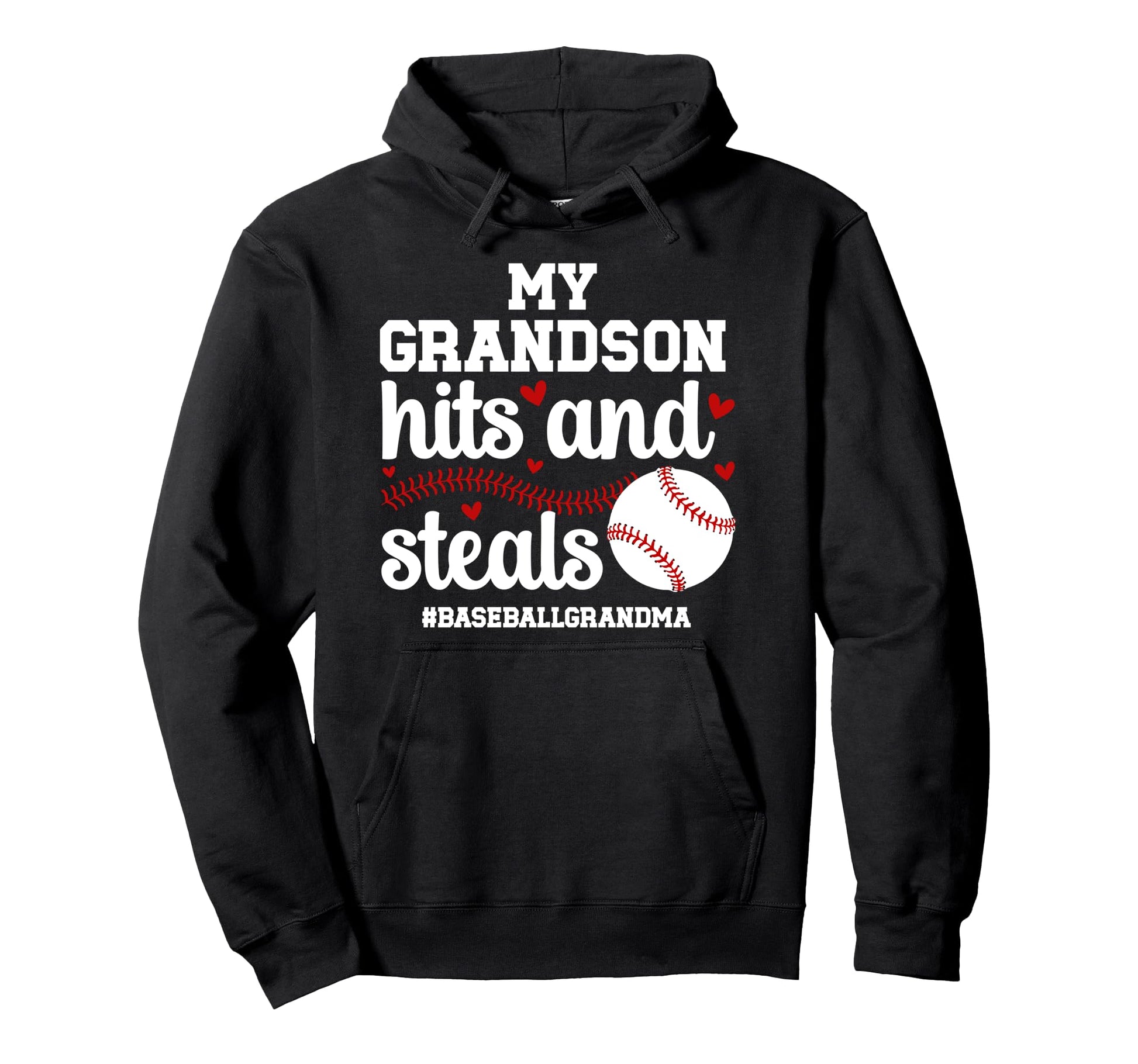 My Grandson Baseball Grandma Hoodie - Casual Everyday Wear Men Women - T-Shirt, Sweatshirt, Hoodie