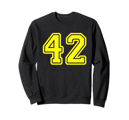 Yellow Sport Team Number 42 Sweatshirt - Fun Novelty Design Unisex - T-Shirt, Sweatshirt, Hoodie