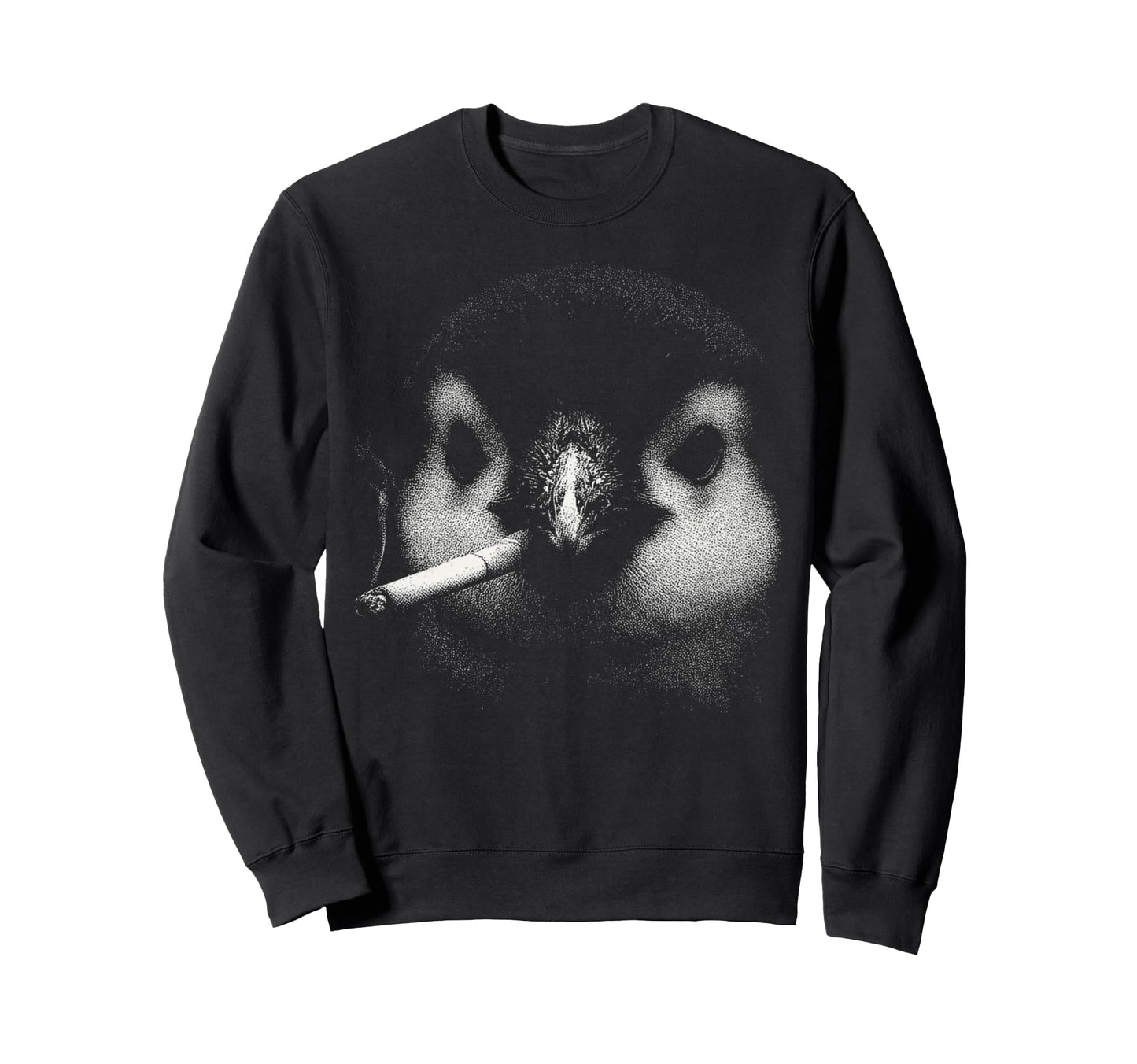 Bad Penguin Smoking Cigarette Sweatshirt - Custom Art Print for Adults - T-Shirt, Sweatshirt, Hoodie