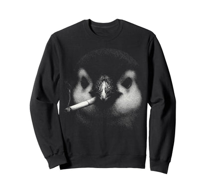 Bad Penguin Smoking Cigarette Sweatshirt - Custom Art Print for Adults - T-Shirt, Sweatshirt, Hoodie