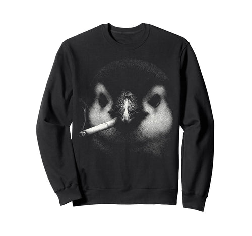 Bad Penguin Smoking Cigarette Sweatshirt - Custom Art Print for Adults - T-Shirt, Sweatshirt, Hoodie