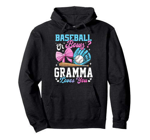 Baseball Or Bows Gramma Loves You Hoodie - Custom Art Print Men Women - T-Shirt, Sweatshirt, Hoodie