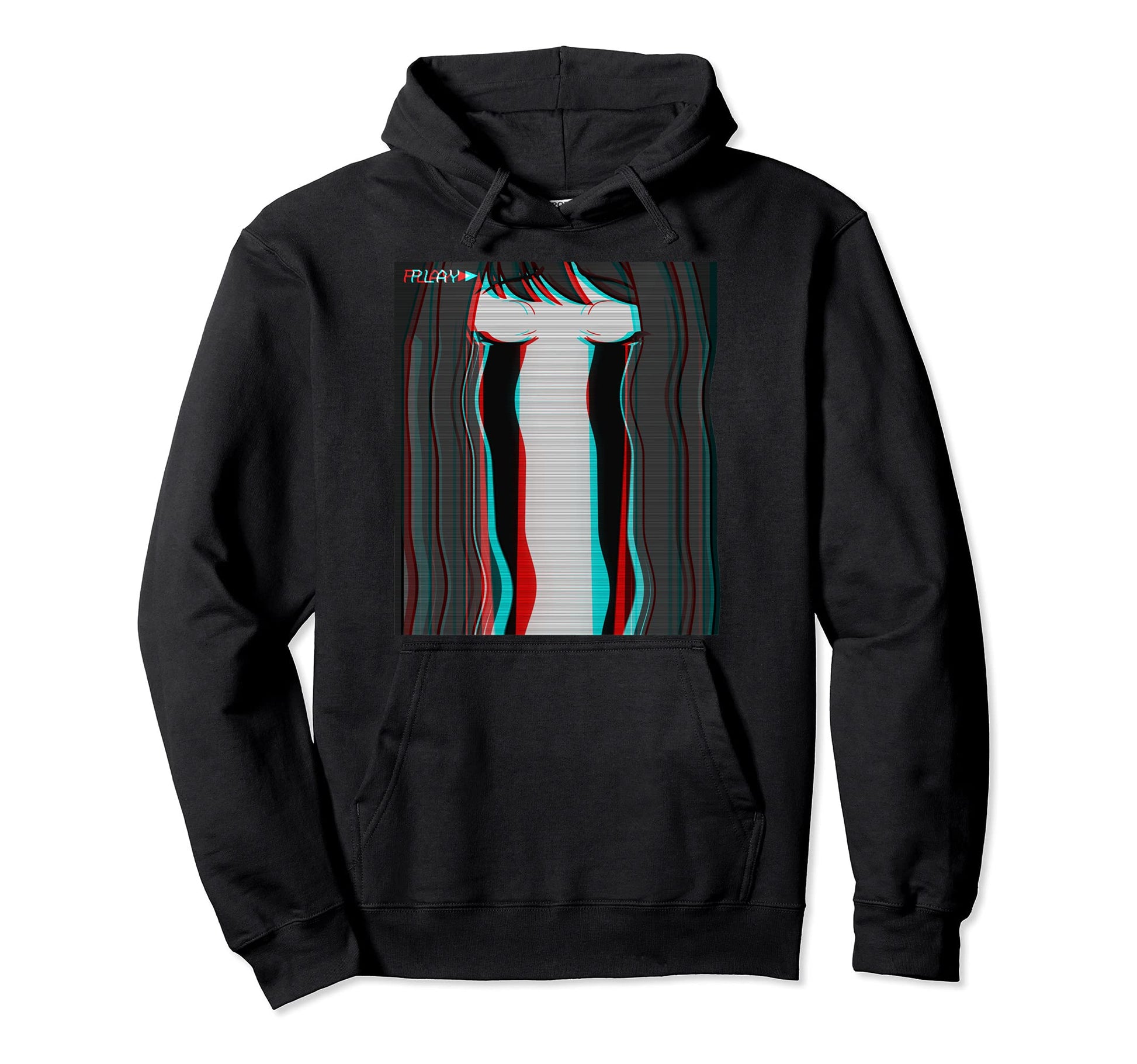 Vaporwave Aesthetic Sad Anime Eyes Eboy Hoodie - Graphic Print Men Women - T-Shirt, Sweatshirt, Hoodie