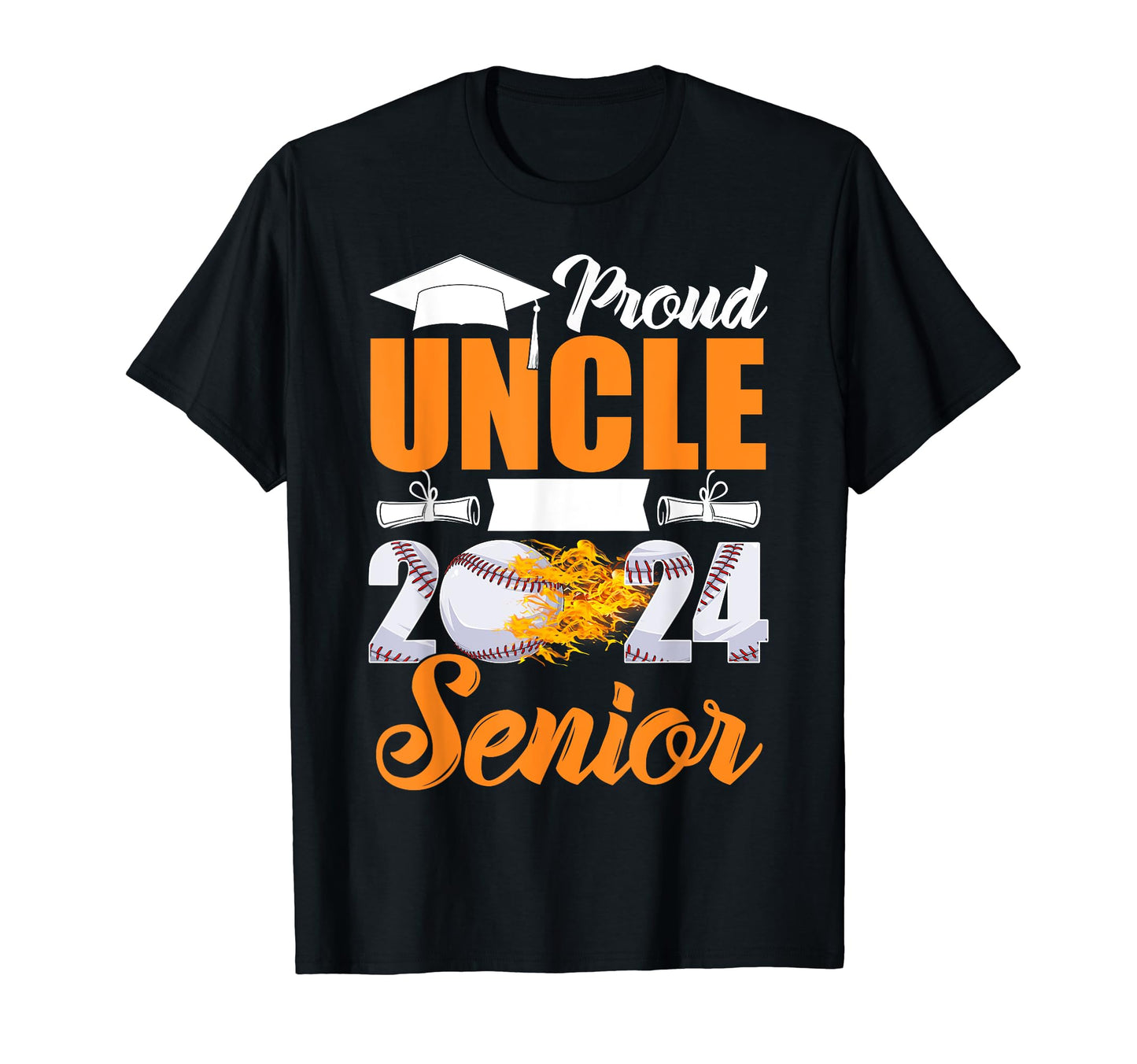 Funny Proud Uncle 2024 Senior Baseball T-Shirt - Trendy Graphic Men Women - T-Shirt, Sweatshirt, Hoodie