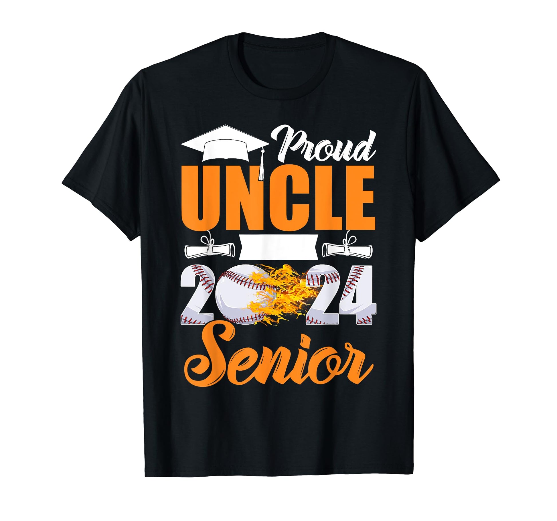 Funny Proud Uncle 2024 Senior Baseball T-Shirt - Trendy Graphic Men Women - T-Shirt, Sweatshirt, Hoodie