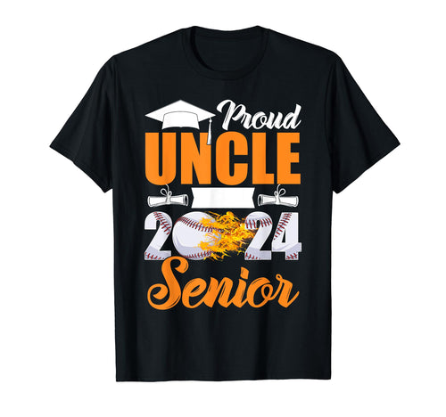 Funny Proud Uncle 2024 Senior Baseball T-Shirt - Trendy Graphic Men Women - T-Shirt, Sweatshirt, Hoodie