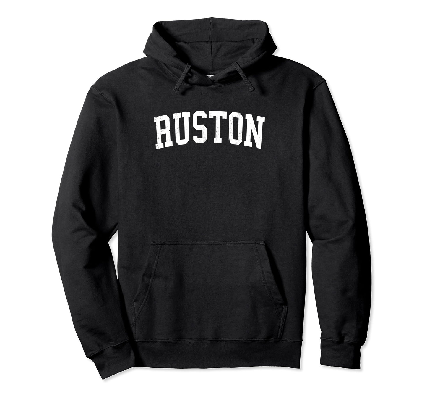 Ruston La Distressed White Varsity Hoodie - Casual Everyday Wear Men Women - T-Shirt, Sweatshirt, Hoodie