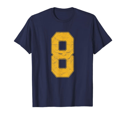 Number 8 Numbered Uniform Sports Team T-Shirt - Novelty Apparel Men Women - T-Shirt, Sweatshirt, Hoodie